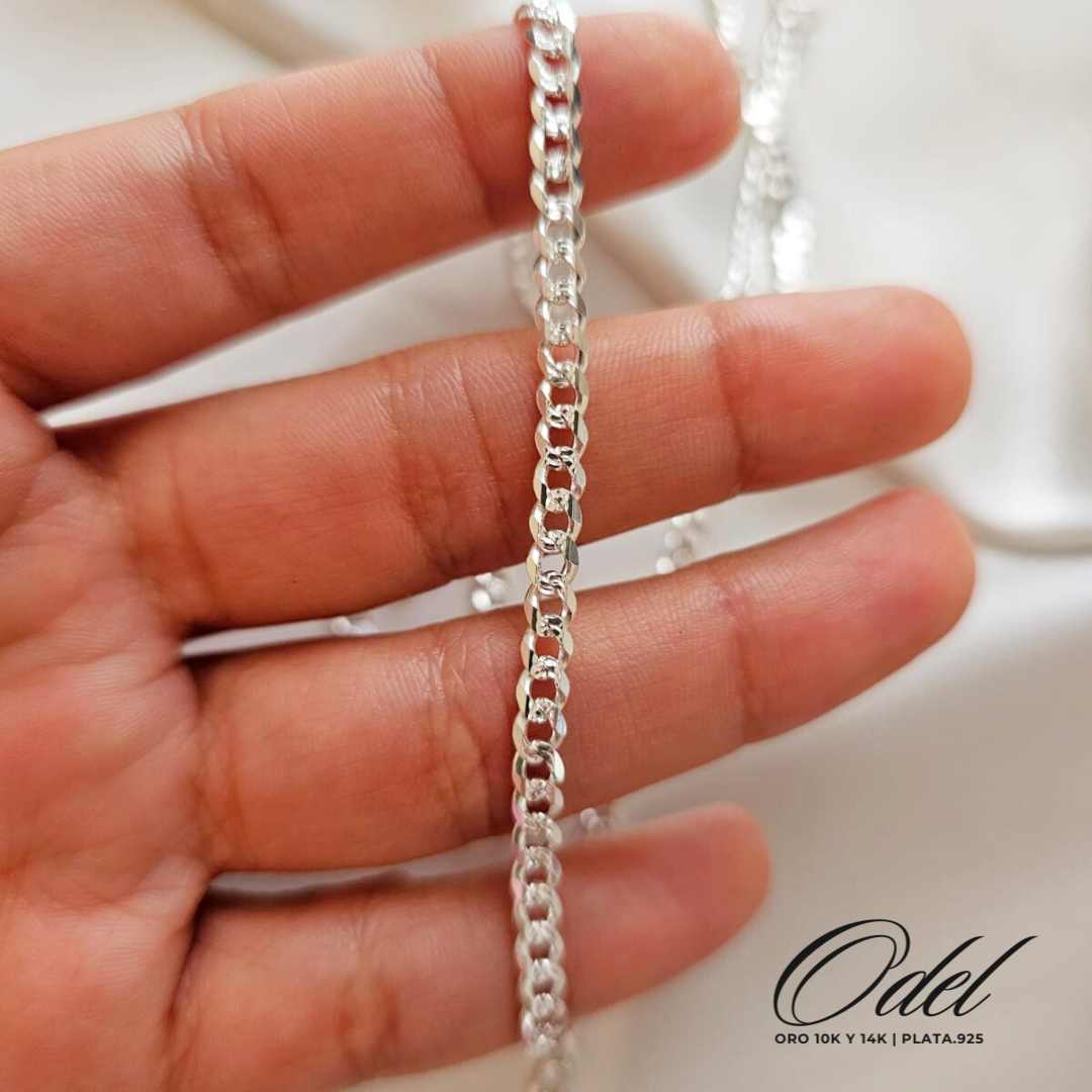 Cadena Estilo Cubana 70cm - Plata .925